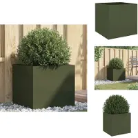 vidaXL Jardinière vert olive 49x47x46 cm acier
