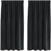 vidaXL Rideaux occultants, 2 pièces, noir, 140 x 175 cm, en velours