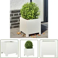 vidaXL Jardinière blanc 30x30x30 cm acier