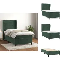 vidaXL Lit boxspring avec matelas vert foncé 80x200 cm velours