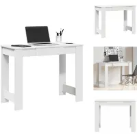 vidaXL Bureau blanc 100x45x75 cm bois composite