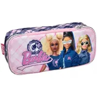Barbie Trousse à crayons mode à 2 compartiments, 26 cm