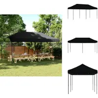 vidaXL Tente de réception pliante Pop-Up noire 580x292x315 cm