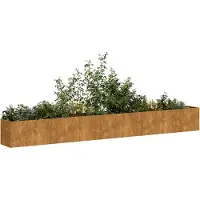 vidaXL Jardinière rouillé 360x40x40 cm acier inoxydable