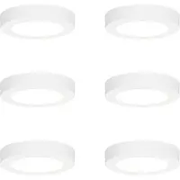 QAZQA Ensemble de 6 spots encastrables ou apparents blancs 14 cm avec LED à intensité variable en 3 étapes avec interrupteur DIP - Trans