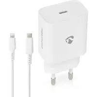 Nedis Chargeur secteur type C USB-C QuickCh. 20 W Lightning 8 broches : 1 m ws WCPDL20W112WT