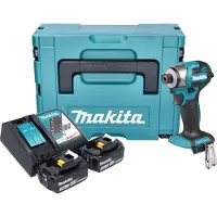 Makita DTD 173 RFJ Clé à choc sans fil 18 V 180 Nm 1/4" Brushless + 2x batterie 3,0 Ah + chargeur + Makpac
