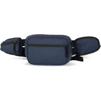 Kimood Sac banane recycl? grand format avec pochette lat?rale Navy - Kimood KI0371 - Taille One Size