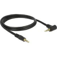 DeLOCK - Câble pour casque micro - mini jack 4 pôles mâle pour mini jack 4 pôles mâle incliné - 1 m - noir