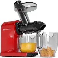 Kitchenbrothers Extracteur de jus - Compact - Presse-agrumes - Presse-légumes et fruits - 45 mm - 500 ml - Rouge