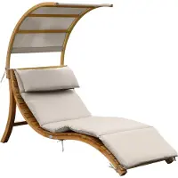 Axi Salina Chaise Longue De Jardin En Bois, Beige | Transat Avec Pare-Soleil Amovible & Coussin Pour L'Extérieur | Bain De Soleil Individuelle Avec