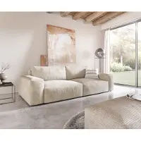 DELIFE Grand Canapé Lanzo XL 270x130 cm Cordge avec Tabouret
