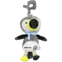 Baby Mix Jouet en peluche gris Tukan avec machine à jouer et clip