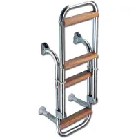 Trem Escabeau En Bois De 4 Marches Acier Inoxydable