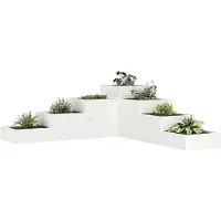 vidaXL Jardinière 4 niveaux 106x104,5x36 cm blanc bois de pin massif