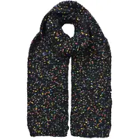Juleeze JZSC0829Z Écharpe noire à motifs colorés 14 x 146 cm