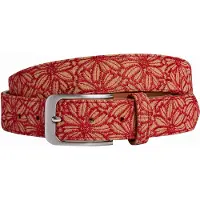 Lureaux Red Cork Flower (Ceinture) - - Ceinture colorée - Ceinture de designer avec ou sans motif - pour hommes