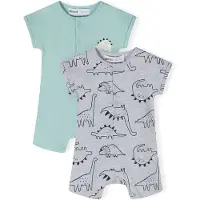 MINOTI Barboteuse / body bleu / gris / blanc