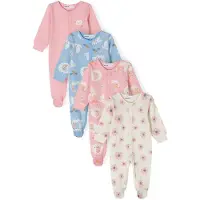 MINOTI Barboteuse / body bleu / rose clair / blanc
