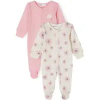 MINOTI Barboteuse / body rose / blanc