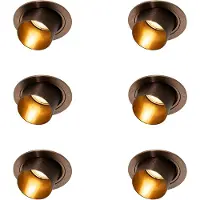 QAZQA Ensemble de 6 spots encastrables modernes bronze foncé ronds inclinables - Installa