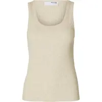 Selected Coton Côtelé Blouse Femme Beige XXL