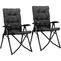 TRVLMORE Chaise de camping - Sac de transport inclus - Duo Pack - Capacité de charge de 150 kg - Chaise de camping - Compartiment de rangement - Chaise pliante - Noir