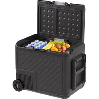 Auronic Glaçière électrique - Compresseur - Avec roues - 12V 230 Volt - Voiture - 50L - Noir/Gris