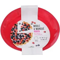 CREALYS Moule À Manqué - Rouge - D25 Cm - Silicone - Compatible Congélateur - Compatible Lave-Vaisselle