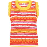 Mymo Tops en tricot jaune / orange / rouge / blanc