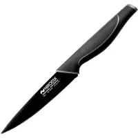 Nirosta 43735 Couteau De Cuisine, Couteau À Découper, Lame De 15 Cm, Noir, Acier Inoxydable, 29 X 15 Cm