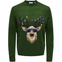 Only & Sons Pull-over beige / bleu / brun foncé / vert