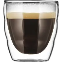 Bodum PILATUS, lot de 2 verres à double paroi, 0,08 l, transparents