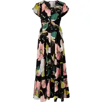 Apricot Robe d’été mélange de couleurs / noir