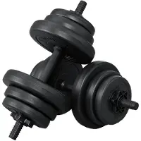 ArtSport Haltères 10 kg - - 1 Pièce - Remplis de sable - noir