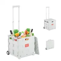 Relaxdays Chariot-de-courses, Blanc