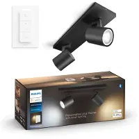 Philips Hue Runner Spot Monté en Surface White Ambiance - 2 Spots - Noir + Variateur