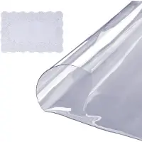 Vevor Nappe Ronde Transparente 123 cm Film de Table Transparent en PVC Épaisseur 1,5 mm Imperméable Découper sur Mesure avec Nappe en Tissu 45x30 cm Protection de Table à Manger Cuisine Restaurant