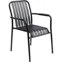 Oviala Chaise de terrasse avec accoudoirs en aluminium noire - Faro