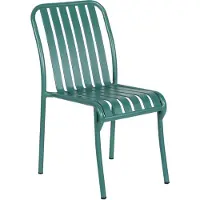 Oviala Chaise design de terrasse en aluminium vert foncé - Faro