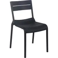 Oviala Chaise noire de terrasse en plastique - Paname