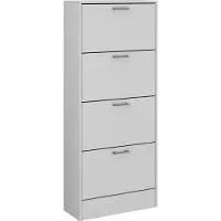 Vicco Meuble À Chaussure Gregor, 63x150cm, Blanc, Blanc, Vicco
