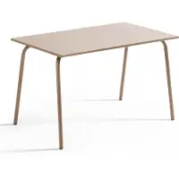 Oviala Table de jardin en acier 6 places 120 cm taupe - Palavas