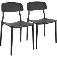 Oviala Lot de deux chaises en polypropylène noir - Sofia