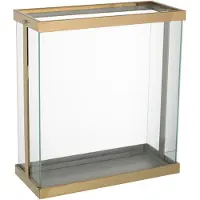 J-Line Lanterne rectangle enma fer/verre or large