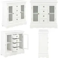 vidaXL Sideboard Blanc 70x28x70 cm Pin massif