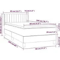 vidaXL Lit boxspring avec matelas bleu 80x200 cm Tissu