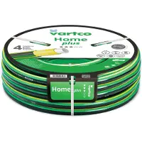 Vartco tuyau d'eau 4 couches Anti Twist Tuyau d'arrosage de jardin Flexible Tresse croisée polyester Résistant aux UV 27 Bar 3/4" 30m