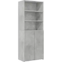 vidaXL Armoire haute gris béton 70x42,5x225 cm Bois composite