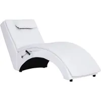 vidaXL Chaise longue de massage avec coussin Blanc Similicuir